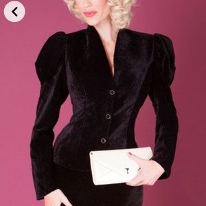 Tatyana Velvet Puff Sleeve Blazer XL